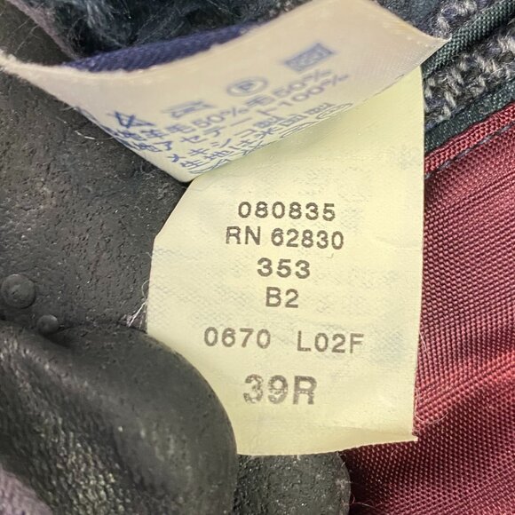 Lands End Lambs Wool Herringbone Tweed Blazer Sport Coat Men's 39R Blue Black - Picture 7 of 16